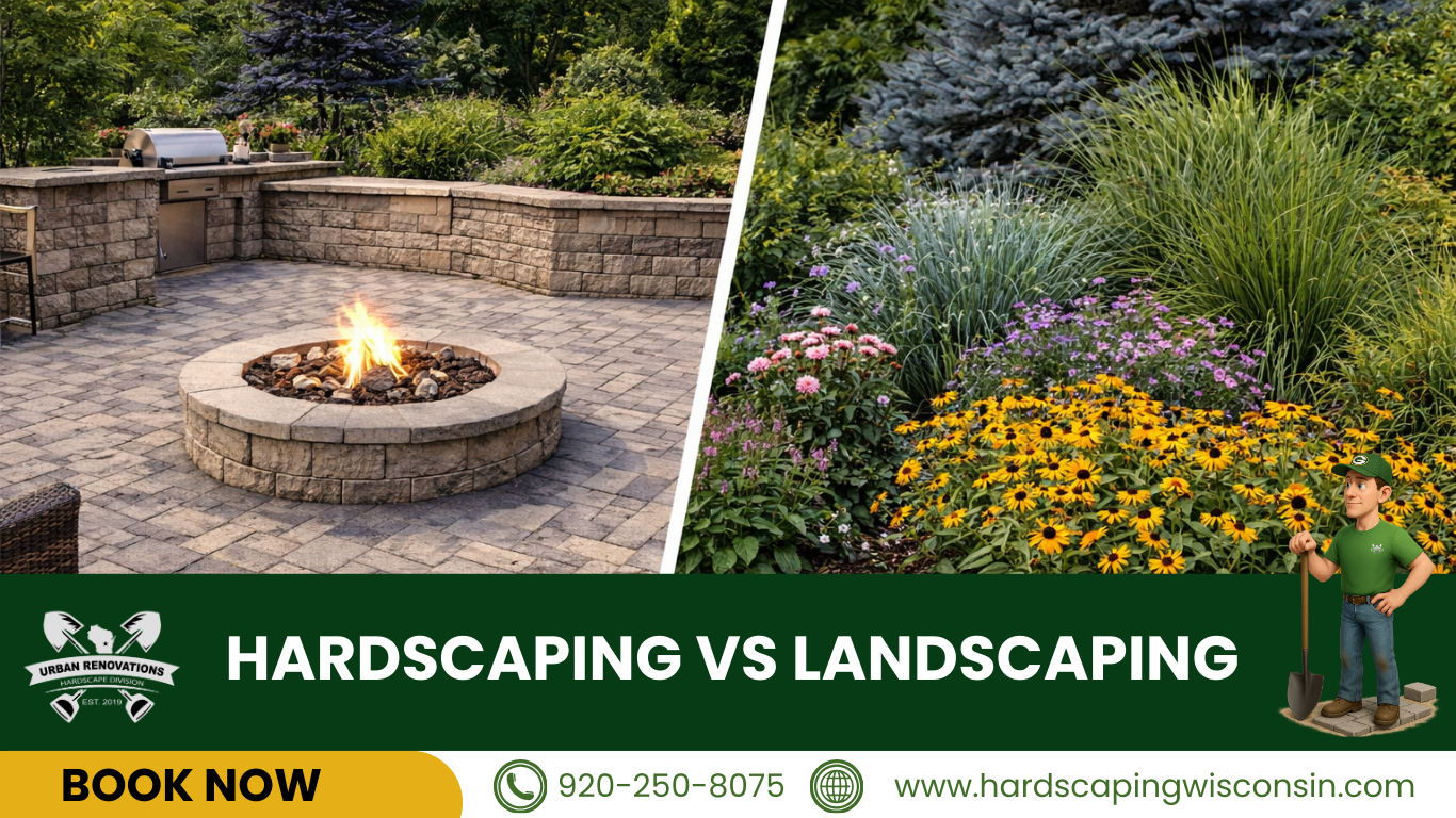 Appleton hardscaping and landscaping differences