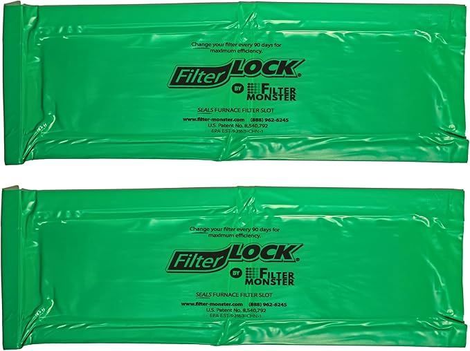 A pair of green packets of filter lock wipes.