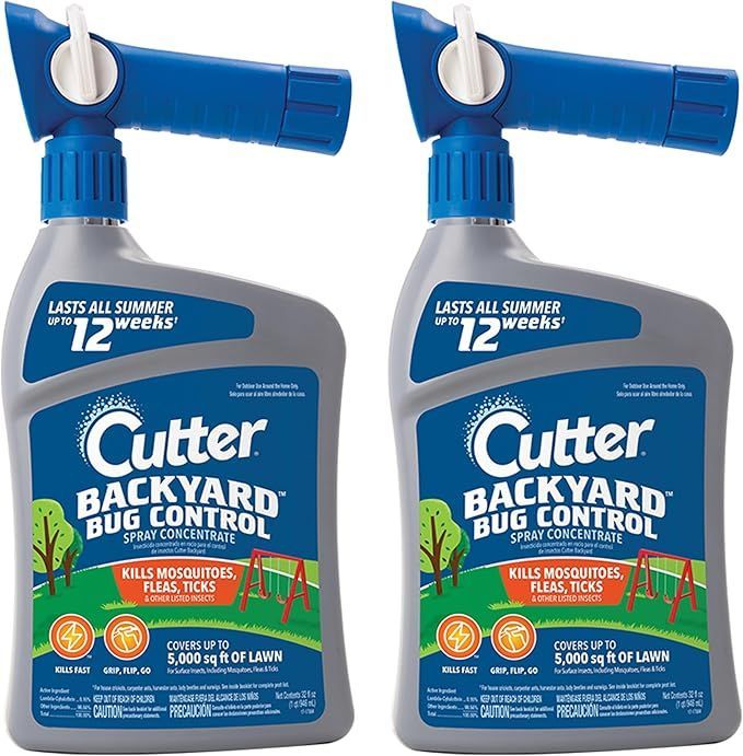 Two bottles of cutter backyard bug control spray