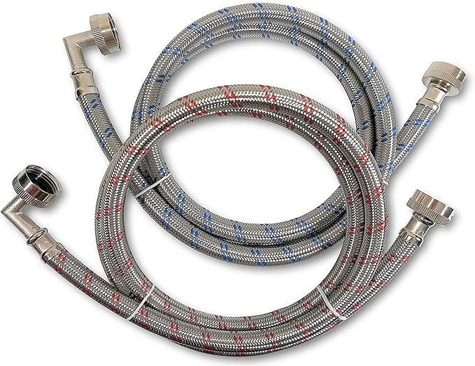 A pair of hose connected to each other on a white background