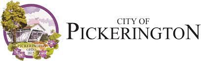 City of Pickerington logo with purple floral crest and black text on a white background