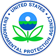 U.S. Environmental Protection Agency circular logo with blue ring, green leaves, and blue sky over water