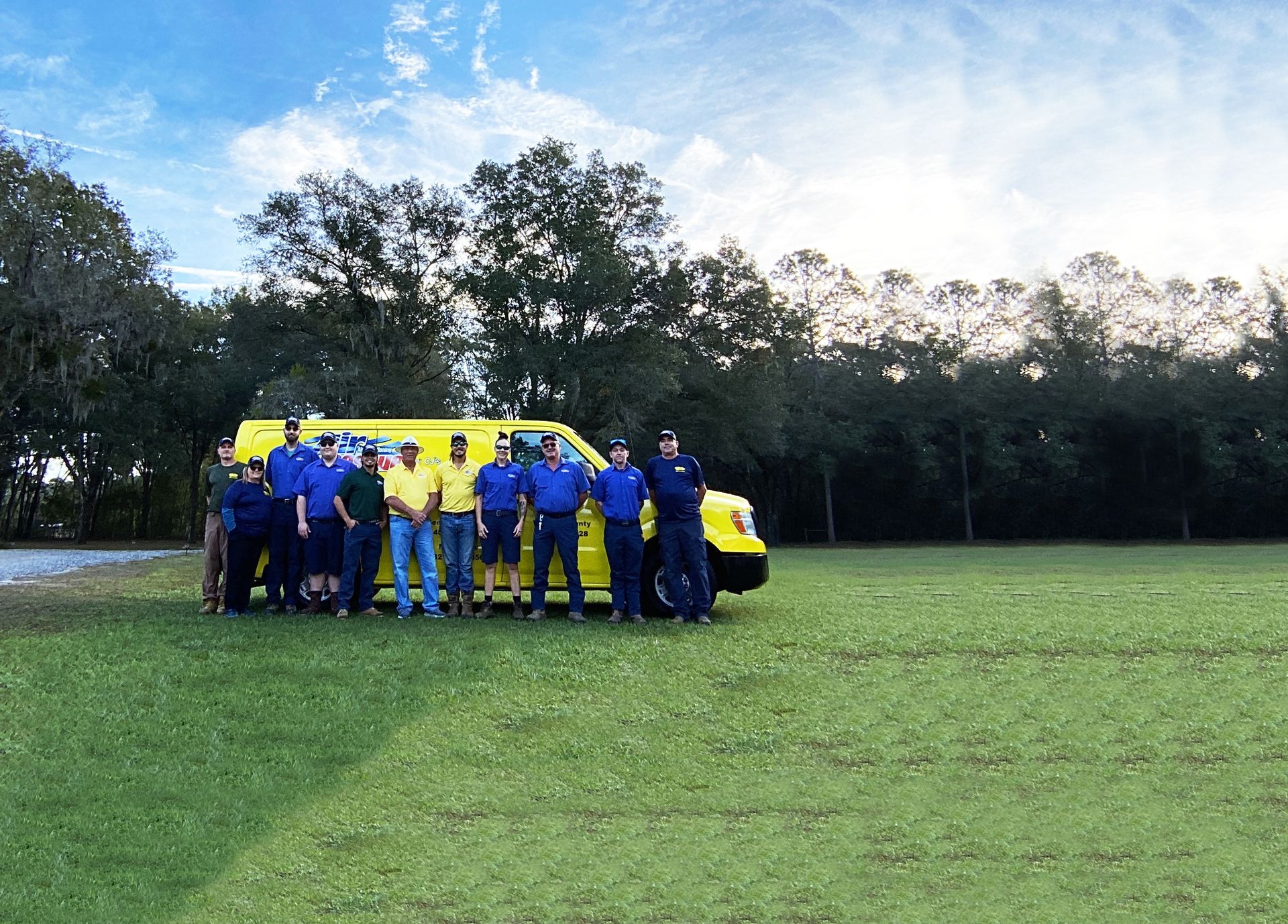 Air Rescue team outside of work truck.