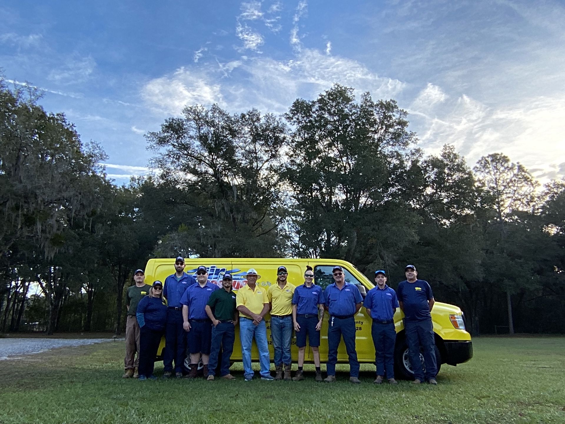 Air Rescue team outside of work truck.