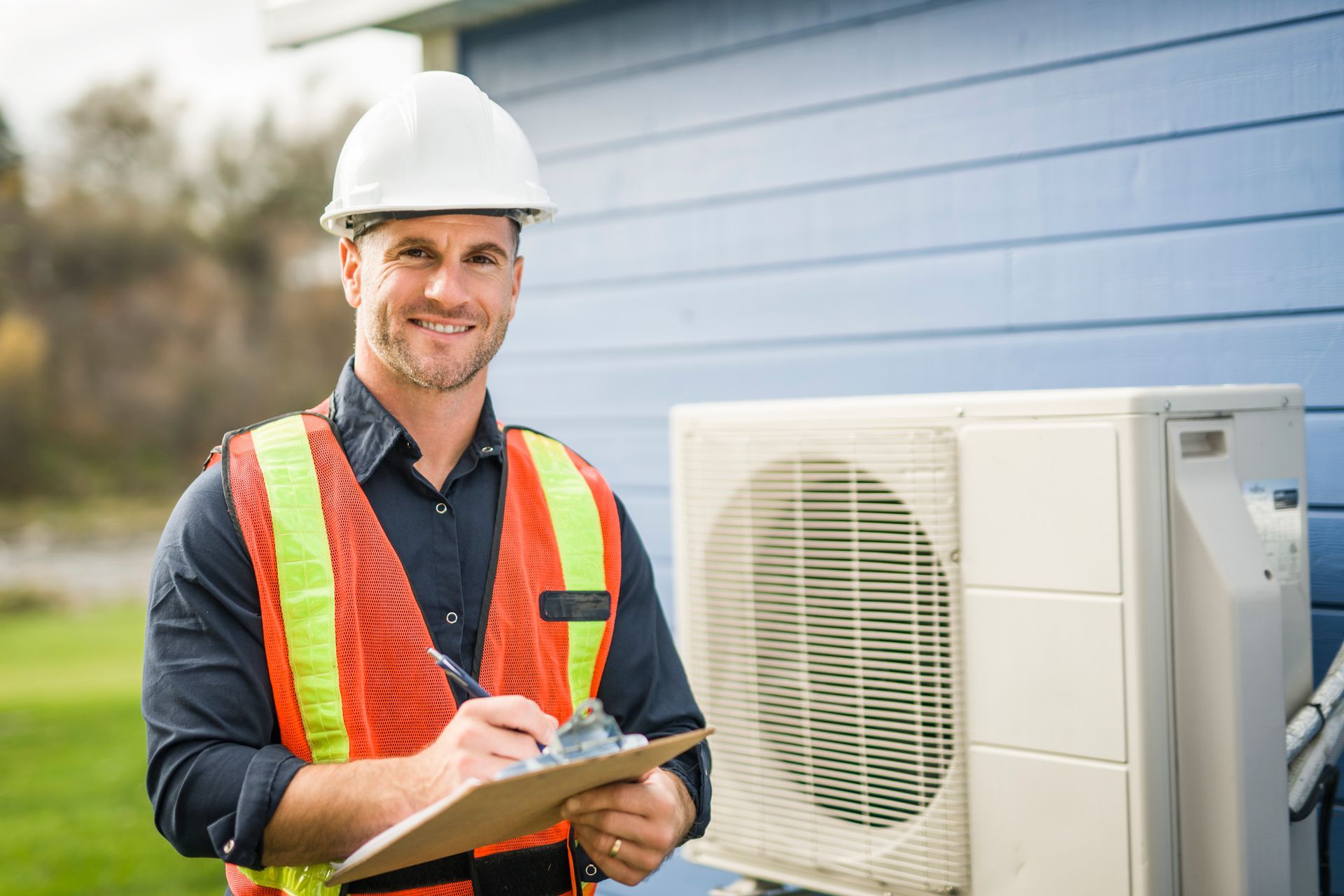 Air Rescue HVAC technician servicing home heating and cooling system in Deltona, Florida.