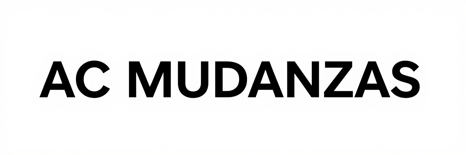 Texto negro que dice “AC MUDANZAS” sobre un fondo blanco.
