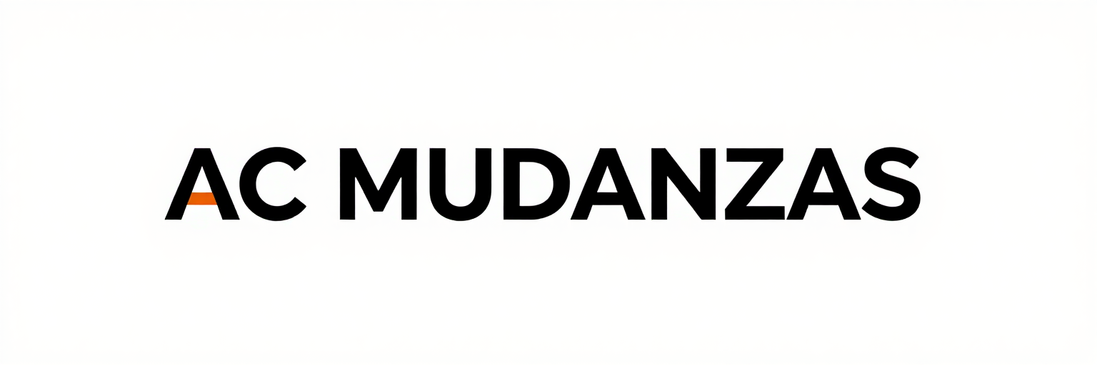 Logotipo con texto negro en negrita “AC MUDANZAS” sobre fondo blanco.