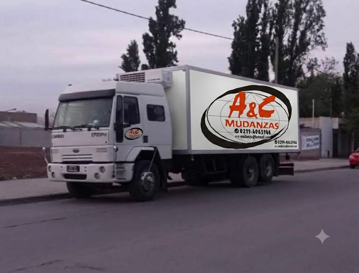 Cuatro obreros de la construcción con chalecos naranjas están de pie junto a un camión negro en una carretera vacía.