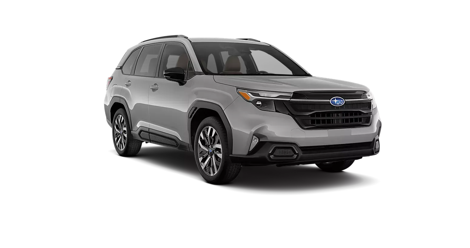 A silver subaru outback is shown on a white background.
