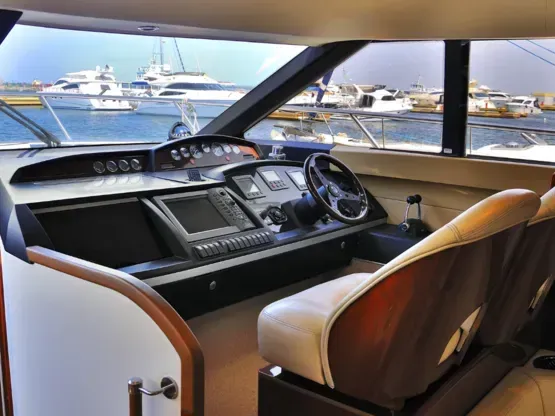 Interior of a yacht helm