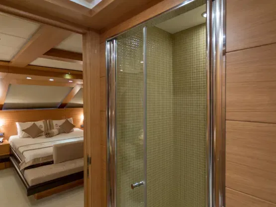 Interior of a yacht bedroom