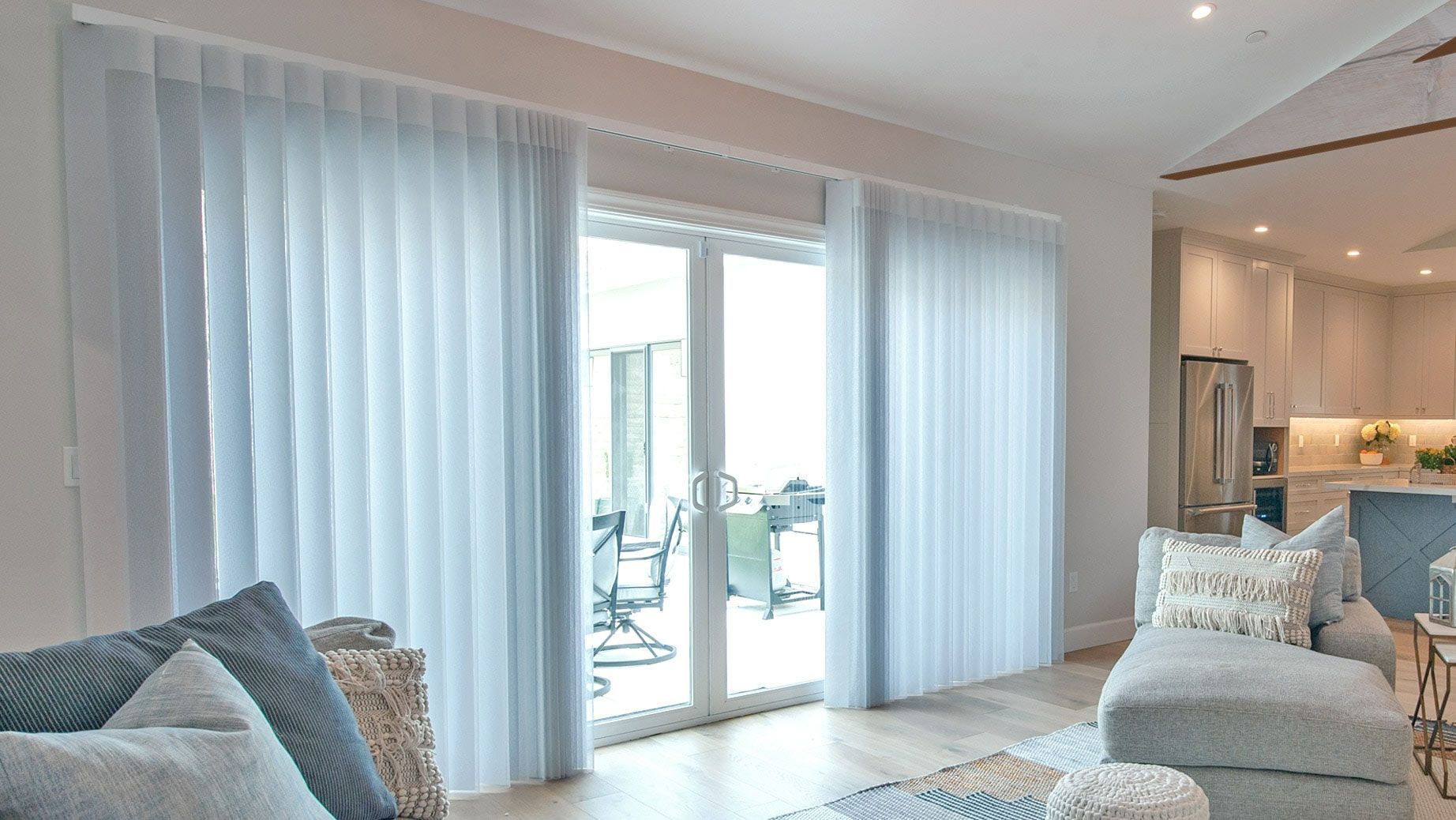 SmartDrape window treatment across a large sliding glass door