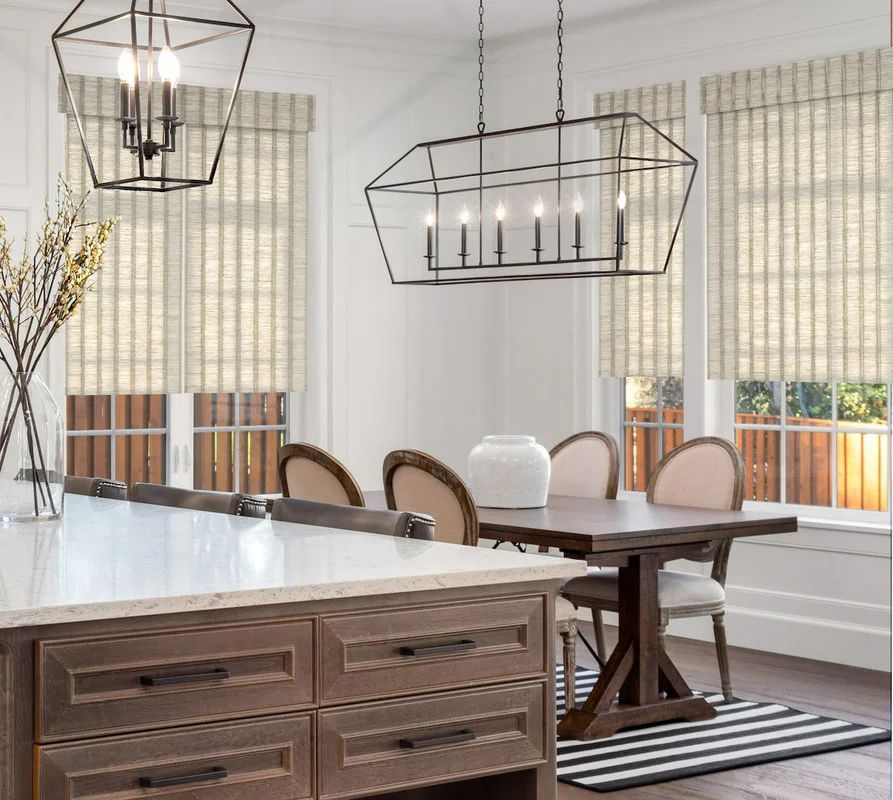 Dining Area With Furniture & Shades