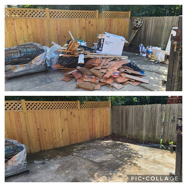 Before and after junk removal services