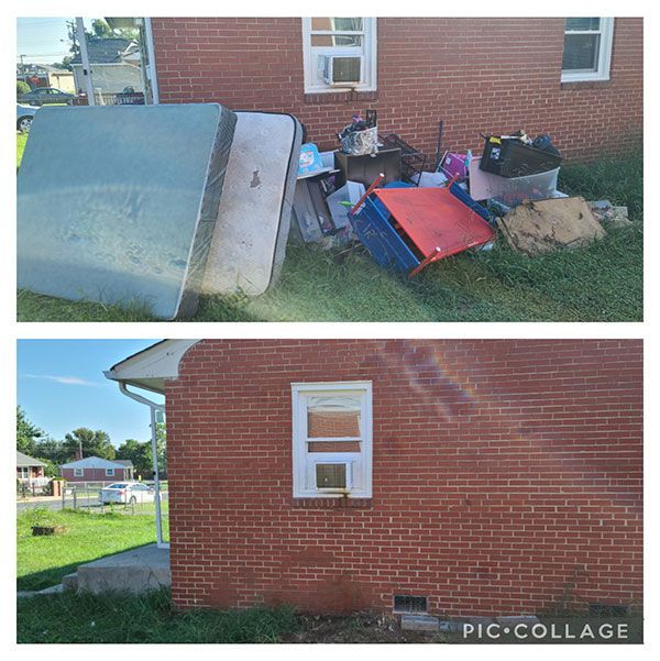 Before and after junk removal services