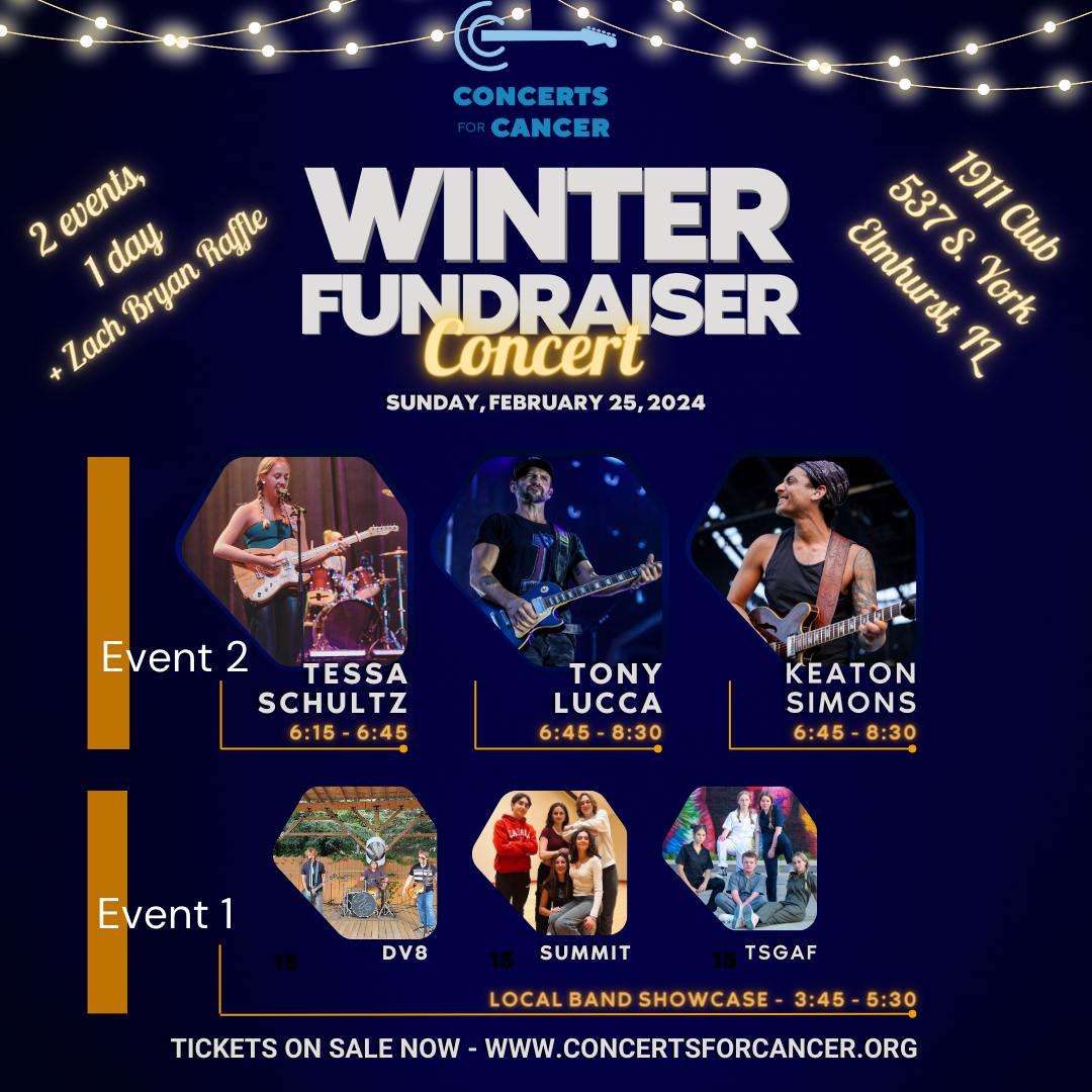 A poster for a winter fundraiser concert