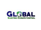 Global Electric-Climate Control logo with blue and green text and a globe inside the O