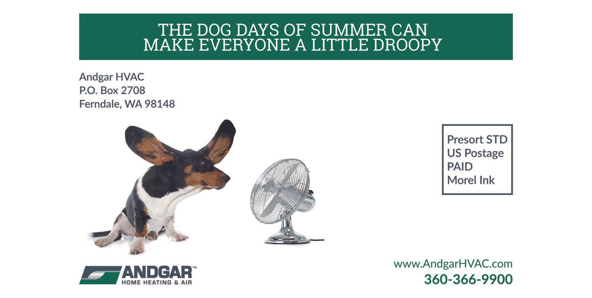 Summer postcard that went to current customers to sign up for the service maintenance plan.