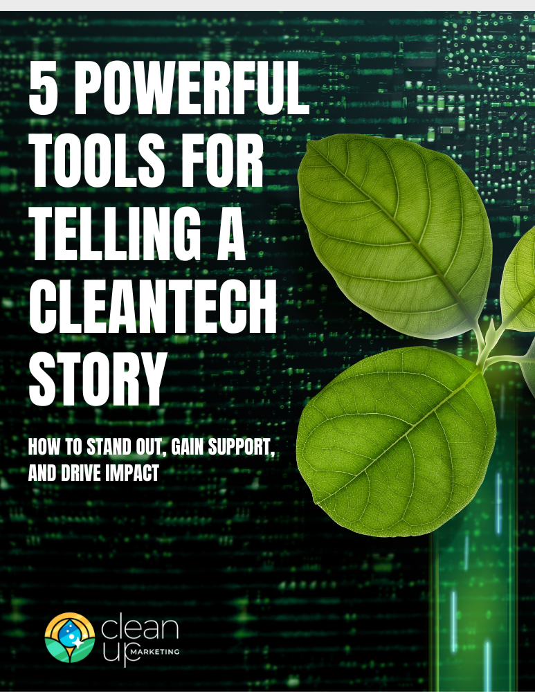Cover for a cleantech guide with title,