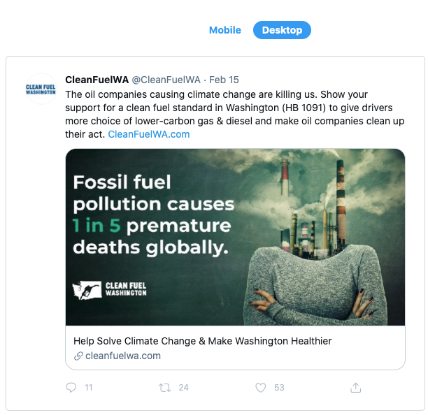 Social media we produced to highlight the real health impacts of fossil fuel pollution.