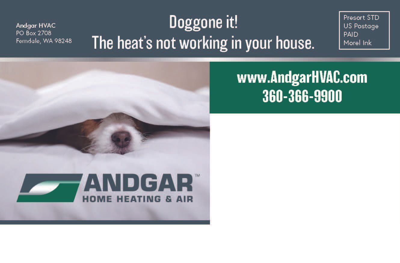 Winter postcard that went to homeowners to increase signups for the service maintenance plan.