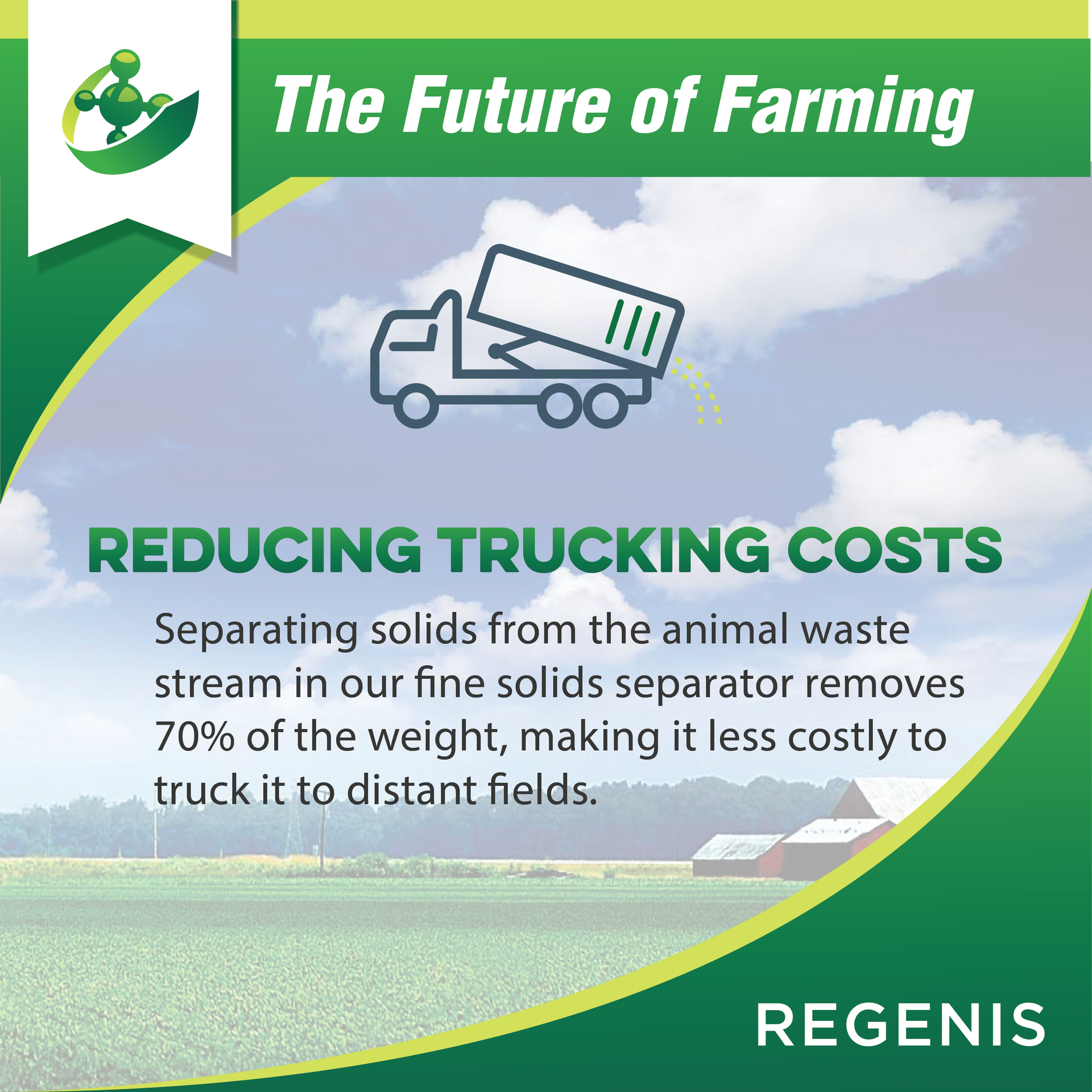 Branded social media showing how cleaning waste streams on-site saved farmers from the cost of trucking liquid.