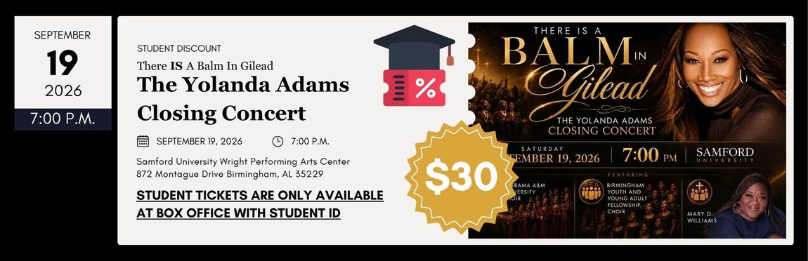 Yolanda Adams Concert There is a balm in gilead student