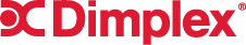 Red Dimplex logo with stylized lettering on a white background