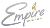 Empire logo in gray script with gold leaf accent and “Since 1932” text
