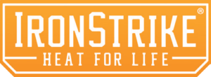 Ironstrike logo in orange and white with the tagline “Heat for Life”
