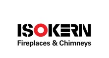 ISOKEN logo with red “O” and the text “Fireplaces & Chimneys” underneath
