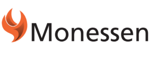 Monessen logo with orange flame icon and black wordmark on white background