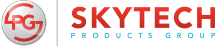 PG Tech Skytech Products Group logo with red and gray emblem on white background
