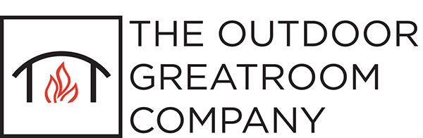The Outdoor Greatroom Company logo with black text and a red flame inside a house icon