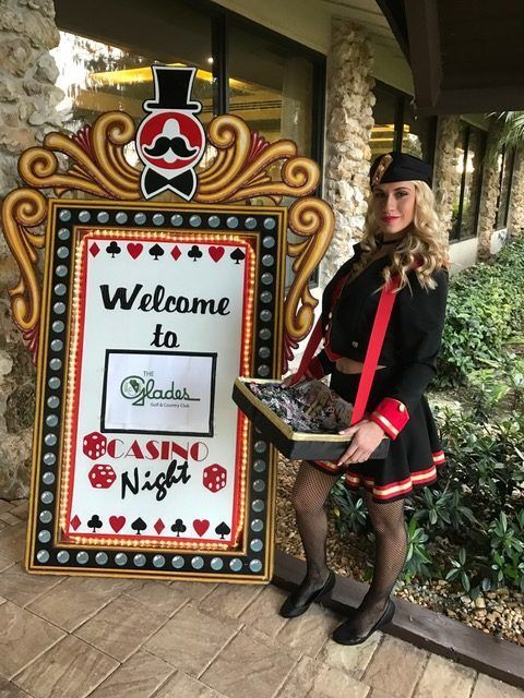 Cigarette girl at a Viva Las Vegas Casino night.