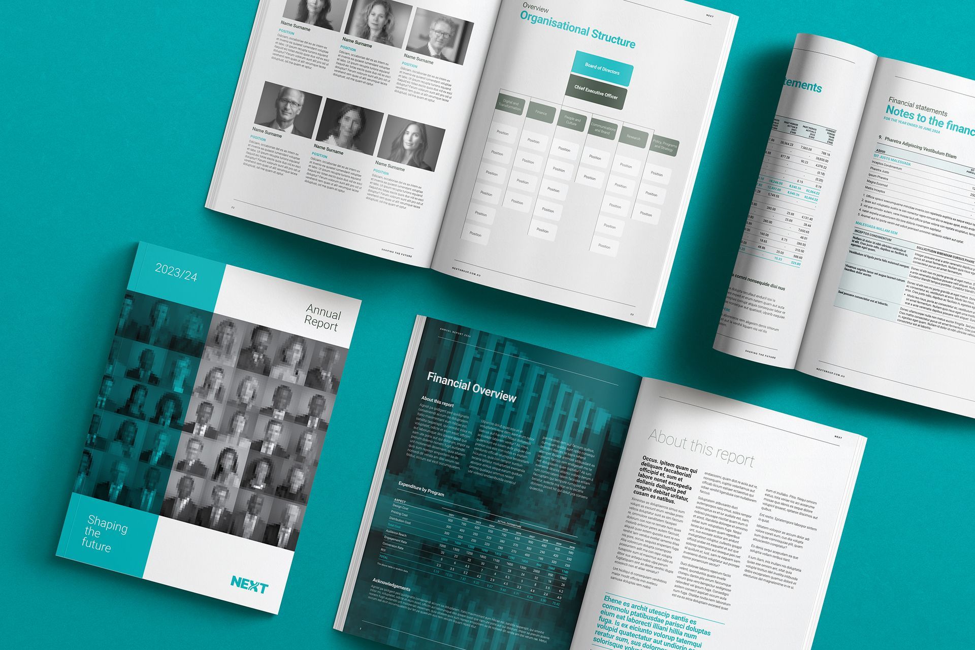 NEXT Annual Report Template Spreads