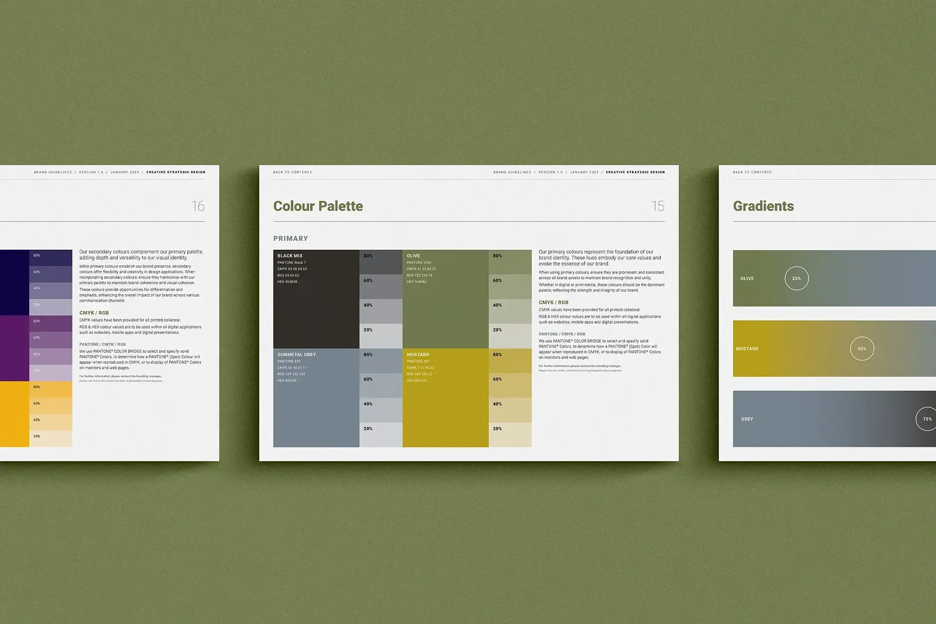 Areo Brand Guidelines Template Colour Palette Pages