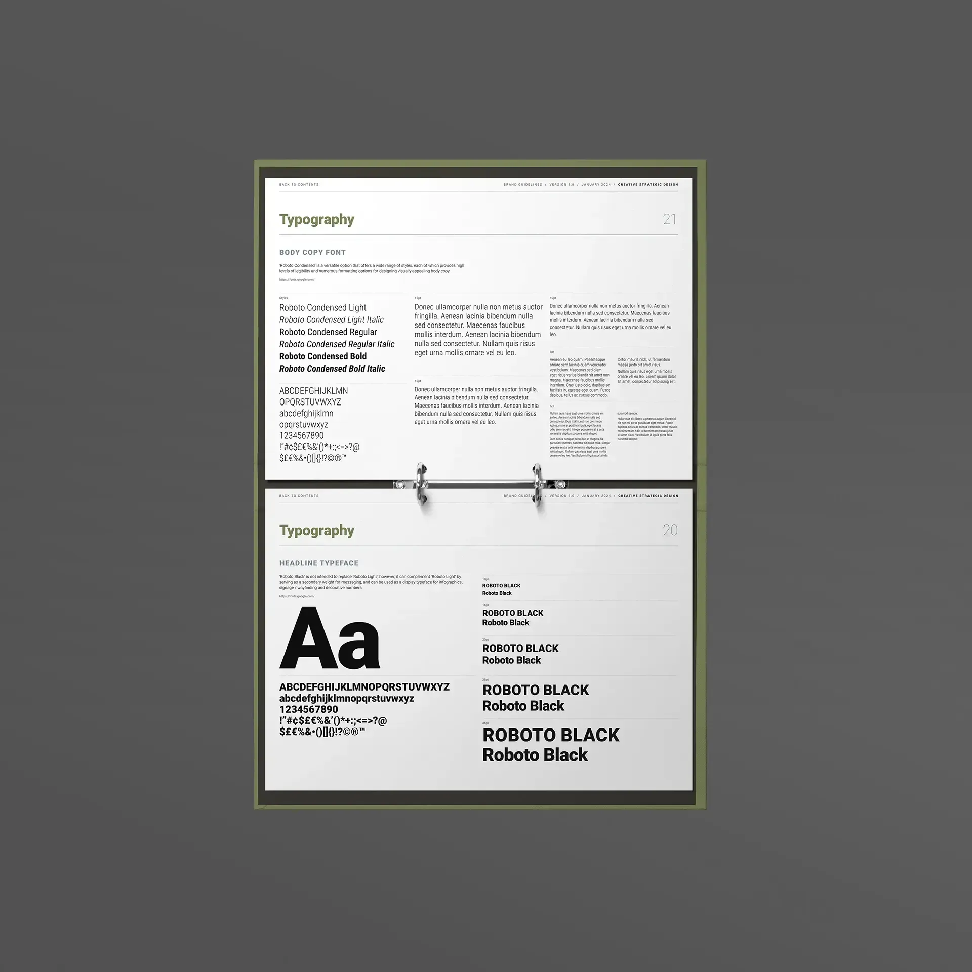Areo Brand Guidelines Template Typography Pages