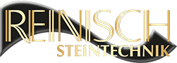 ein schwarz-goldenes Logo für reinsch steintechnik