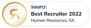 A button that says source best recruiter 2022 human resources sa
