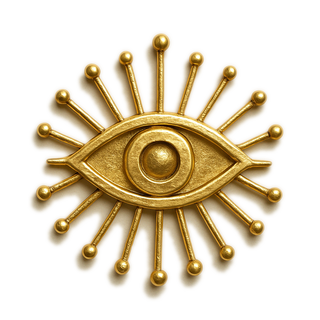 logo Craandijk Communicatie: gouden oog met zonnestralen