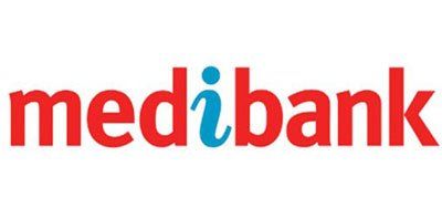 Medibank logo in red and blue text on a white background
