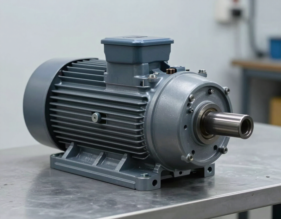Motor eléctrico industrial listo para su instalación
