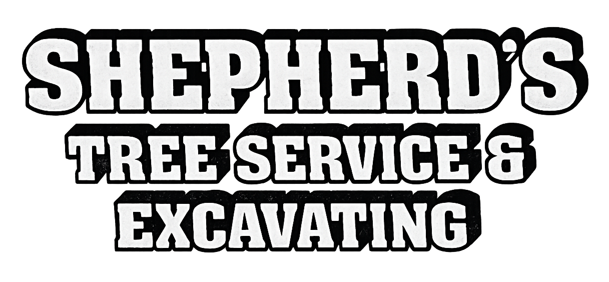 Shepherd&rsquo;s Tree Service & Excavating logo in bold black text on white background