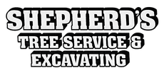 Shepherd’s Tree Service & Excavating logo in bold black text on white background