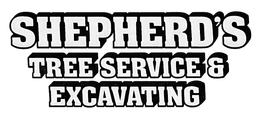 Shepherd&rsquo;s Tree Service & Excavating logo in bold black text on white background