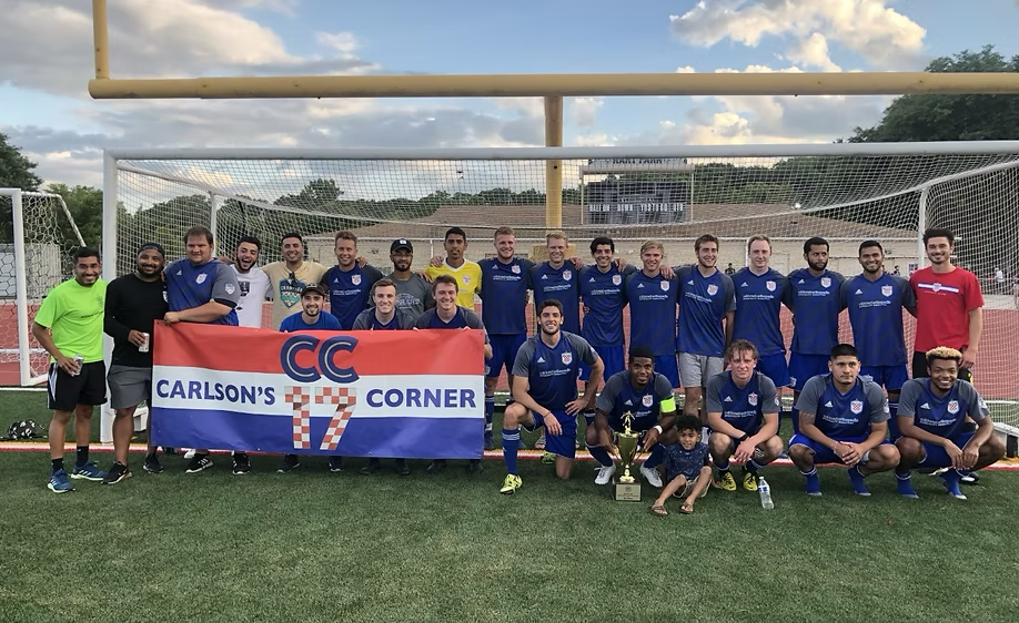 Croatian Eagles Soccer Club majors team with trophy