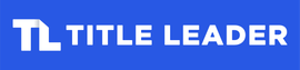 Blue and white “TL Title Leader” logo on a blue background