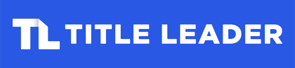 Blue and white “TL Title Leader” logo on a blue background