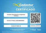O certificado da Cadastur demonstra o quão zelamos pela profissionalismo e capacitação para nossos clientes.